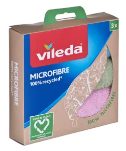 "Vileda" mikropluošto 100 % perdirbtos šluostės 3 vnt.
