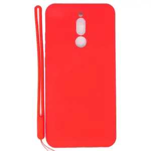 "Xiaomi Redmi 8" "Soft Touch" silikoninis dėklas su dirželiu Raudona