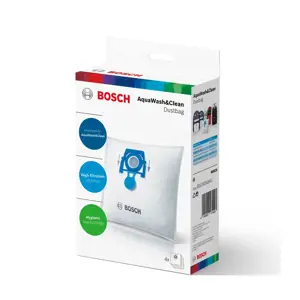"Bosch" BBZWD4BAG, Cilindrinis dulkių siurblys, Dulkių maišelis, Baltas, "Bosch", "AquaWash & Clean