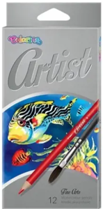 Spalvoti  akvareliniai pieštukai Colorino Artist 12 spalvų ir teptukas