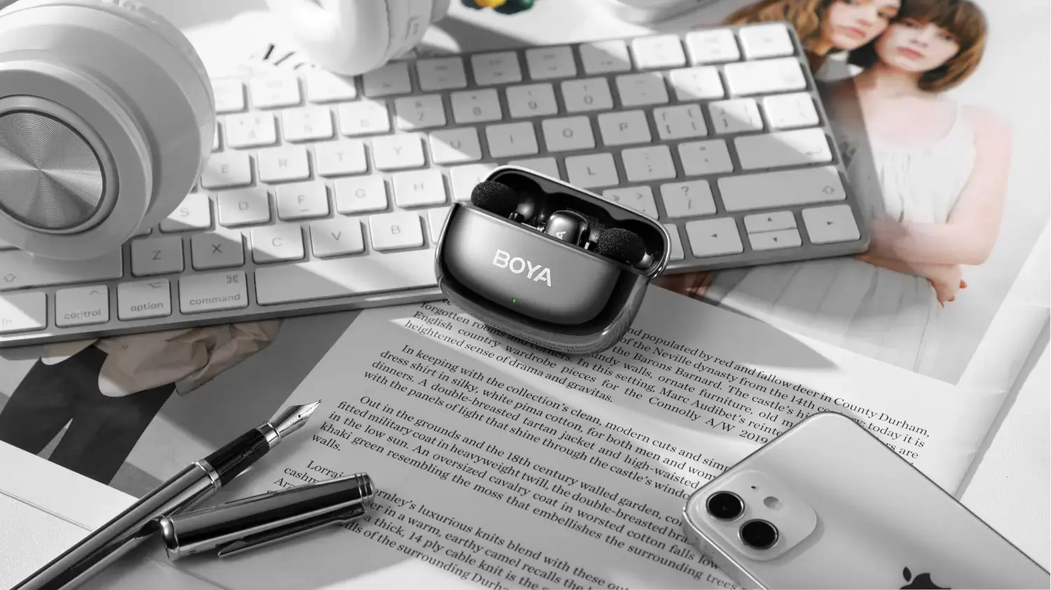Boya wireless microphone mini 2-02 USB-C, lunar silver