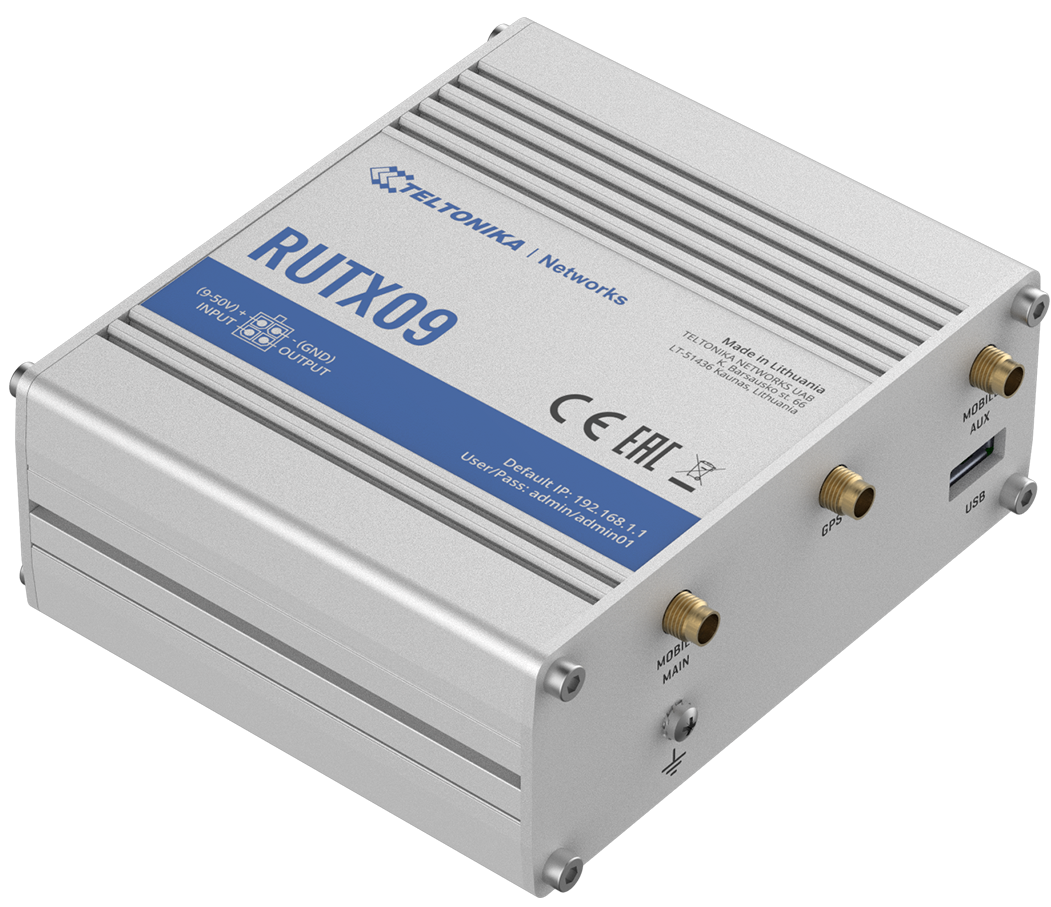 TELTONIKA RUTX09 LTE-A/CAT6 pramoninis maršrutizatorius