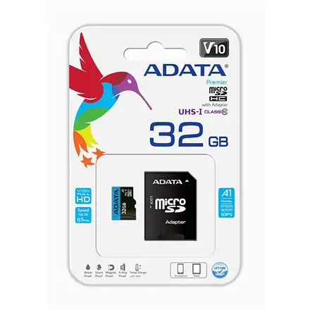 ADATA 32GB Micro SDHC V10 85MB/s + adapteris