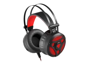 "Genesis" žaidimų ausinės "Neon 360 Stereo" su integruotu mikrofonu, juodos/raudonos spalvos, laidinės