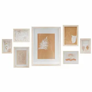 Sieninis nuotraukų rėmelis DKD Home Decor 32,5 x 1,5 x 45 cm Crystal Natural Brown Modern MDF Wood