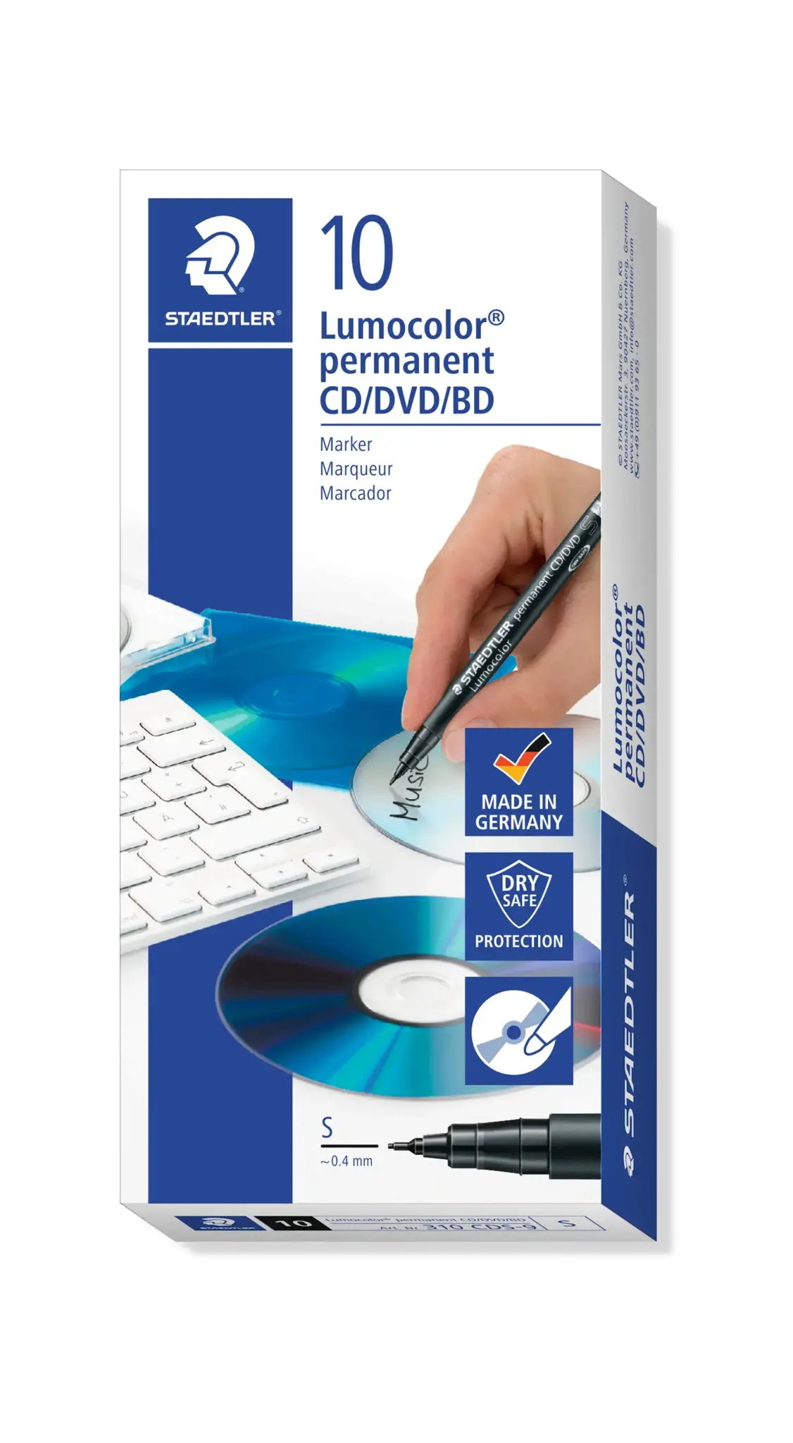 Permanent marker STAEDTLER LUMOCOLOR CD/DVD 310, BLACK