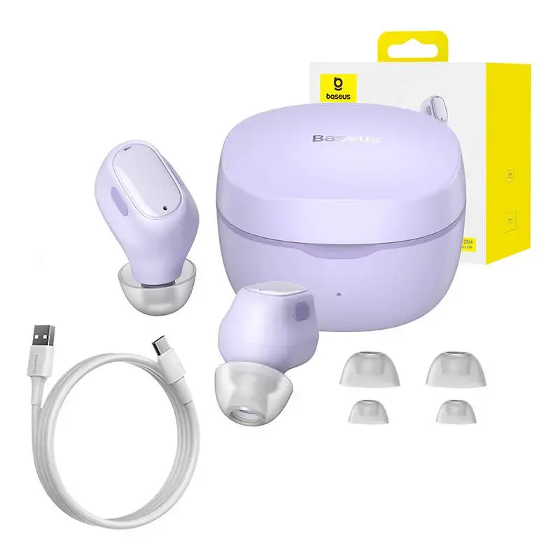 "Baseus Bowie WM01" belaidės ausinės (violetinės)