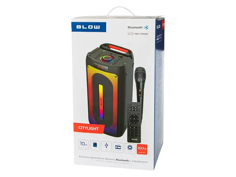 "Bluetooth" garsiakalbis "CityLIGHT" + nuotolinio valdymo pultas + mikrofonas