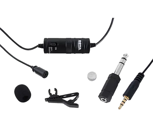 Mikrofonas BOYA 65-18000 HZ, 6.3 mm stereo adapteris, juodas / BY-M1 / BOYA10003