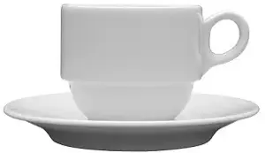 Puodelis Wersal, su lėkštute, porcelianas, 190 ml, D 8 cm, H 7 cm, 6 vnt