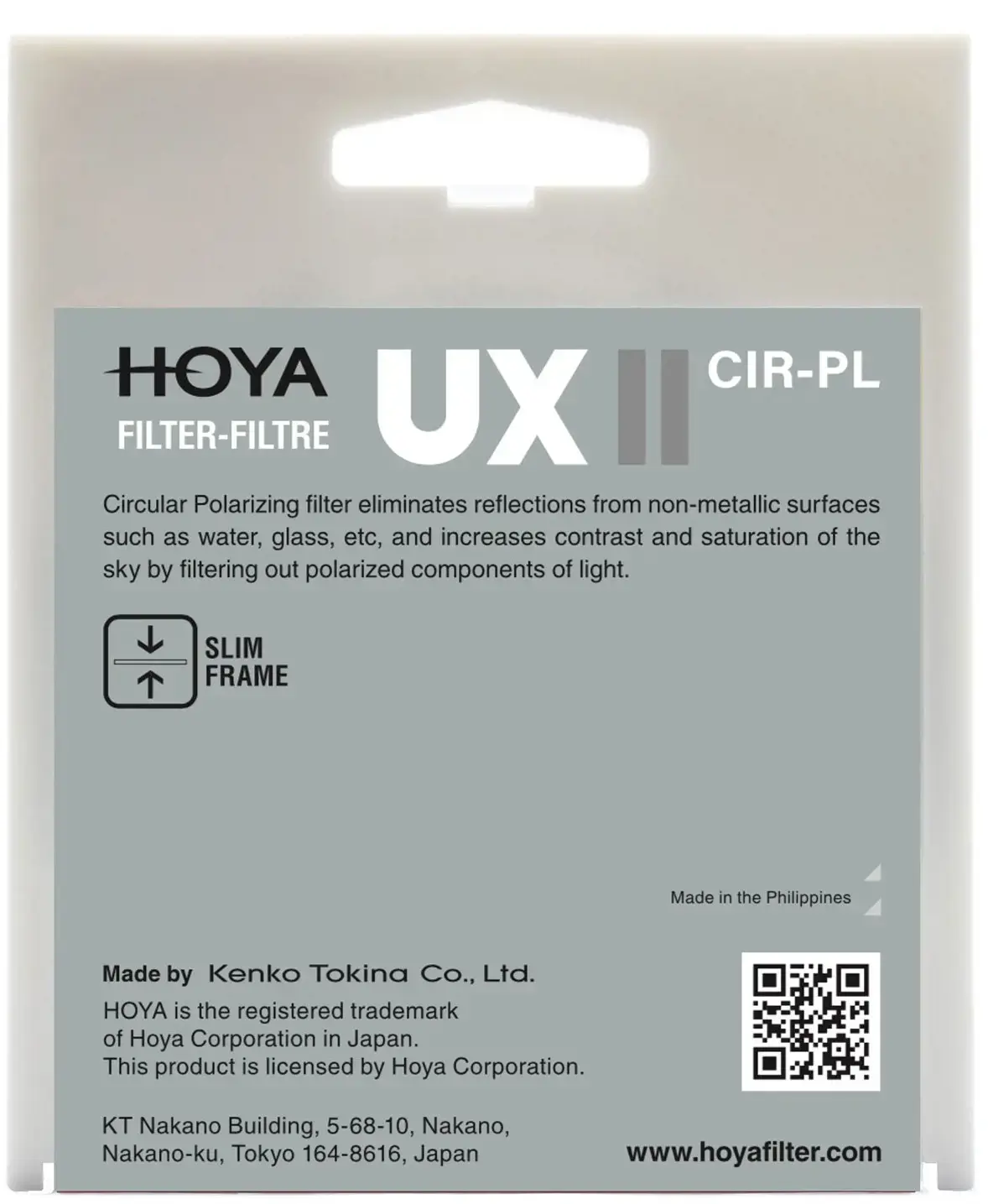 Hoya filter circular polarizer UX II 72mm