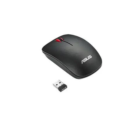 ASUS WT300 RF PELĖ/BK-RD, dvipusė, optinė, RF belaidė, 1600 DPI, juoda, raudona