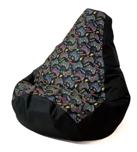 Sako krepšys Pouffe Pear print black-pad player XL 130 x 90 cm