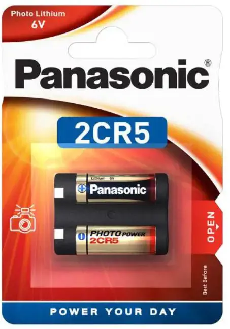 1x Panasonic Photo 2 CR 5 maitinimo elementai