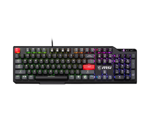 MSI Vigor GK41 Dusk LR US, Full-size (100%), USB, Membrane, QWERTY, RGB LED, Black