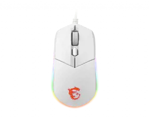 MSI CLUTCH GM11 WHITE Žaidimų pelė "2 zonų RGB, iki 5000 DPI, 6 programuojami mygtukai, simetriškas…