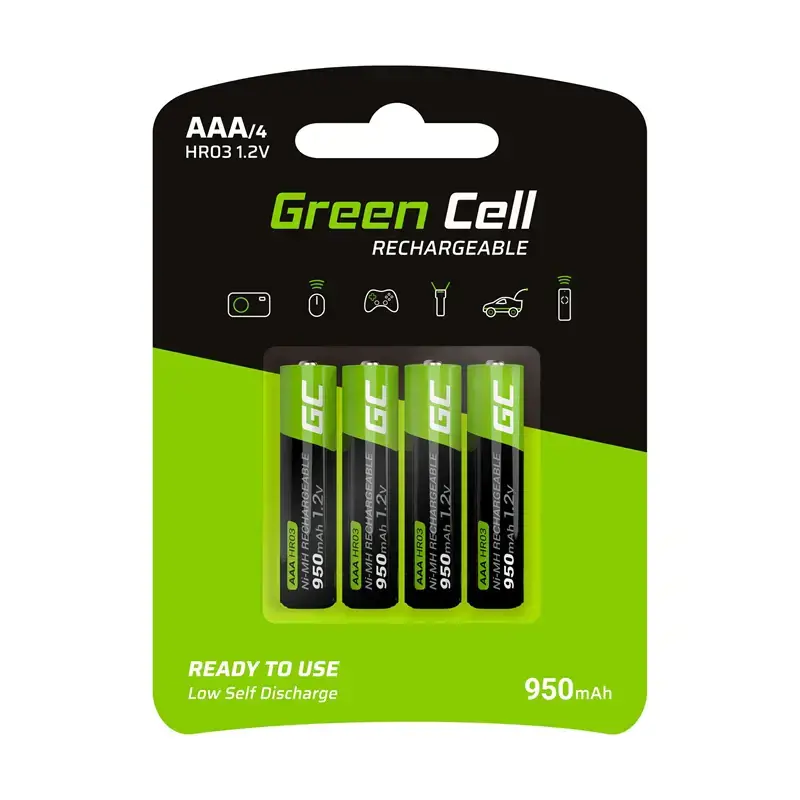 GREENCELL GR03 Žaliasis elementas 4x akumuliatorius AAA HR03 950mAh