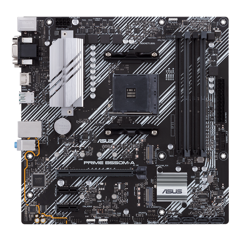 ASUS PRIME B550M-A, AMD, "Socket AM4", 3 kartos "AMD Ryzen™ 3", 3 kartos "AMD Ryzen 5", 3 kartos "AMD Ryzen™ 7", 3 kartos..., DDR4-SDRAM, 128 GB, DIMM