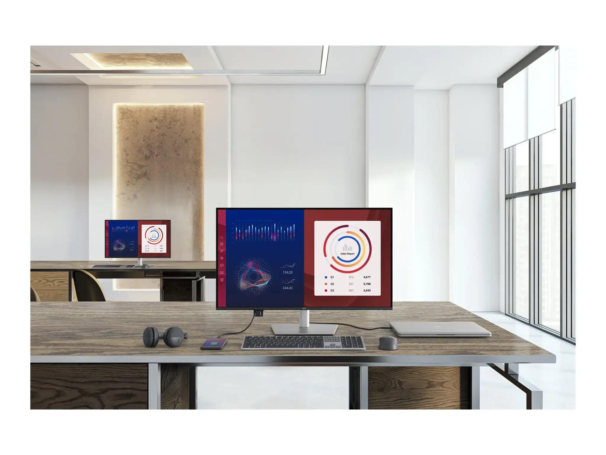 Dell Pro 32 Plus P3225DE Monitorius 31.5'' IPS QHD 2560x1440 8 ms 350 cd/m2 100 Hz, Silver/Black