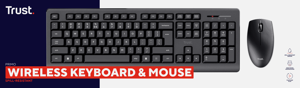 Trust Primo, Wireless, RF Wireless, Membrane, QWERTY, Black, Mouse included