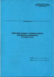 Darbuotojų saugos ir sveikatos įvadinių instruktavimų registracijos žurnalas A4, vertikalus, 10 lapų
