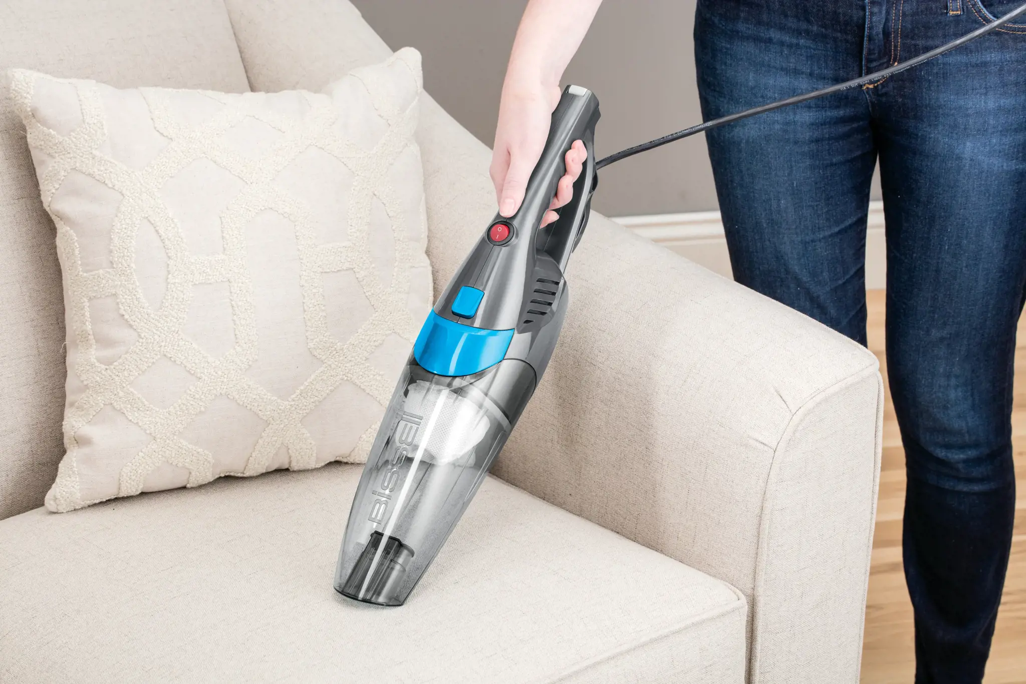 "Bissell" dulkių siurblys "Featherweight Pro Eco", veikiantis su laidu, rankinis ir rankinis, 450 W, veikimo spindulys 6 m, mėlynas/titaninis, garantija 24 mėn.