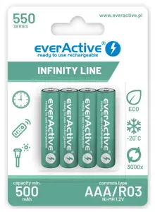 PAKARTOTINIAI ĮGAMINIAI BETTERIAI 550 mAH 4 vnt.