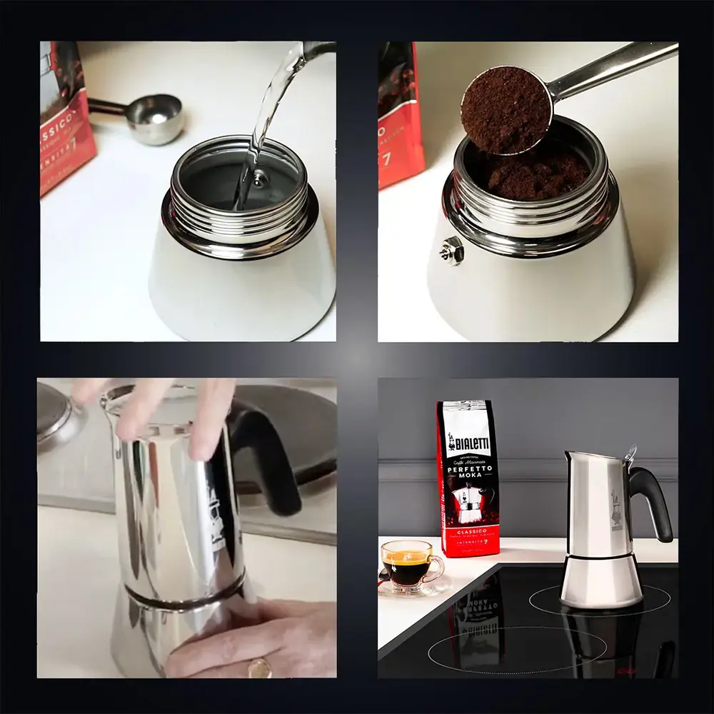 "Bialetti Venus" dėžutė Moka puodas 0,2 l sidabrinis