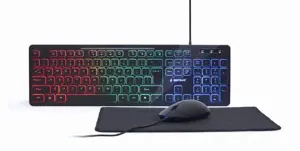 GEMBIRD 3-in-1 stalinio kompiuterio komplektas su foniniu apšvietimu, juodas JAV išdėstymas
