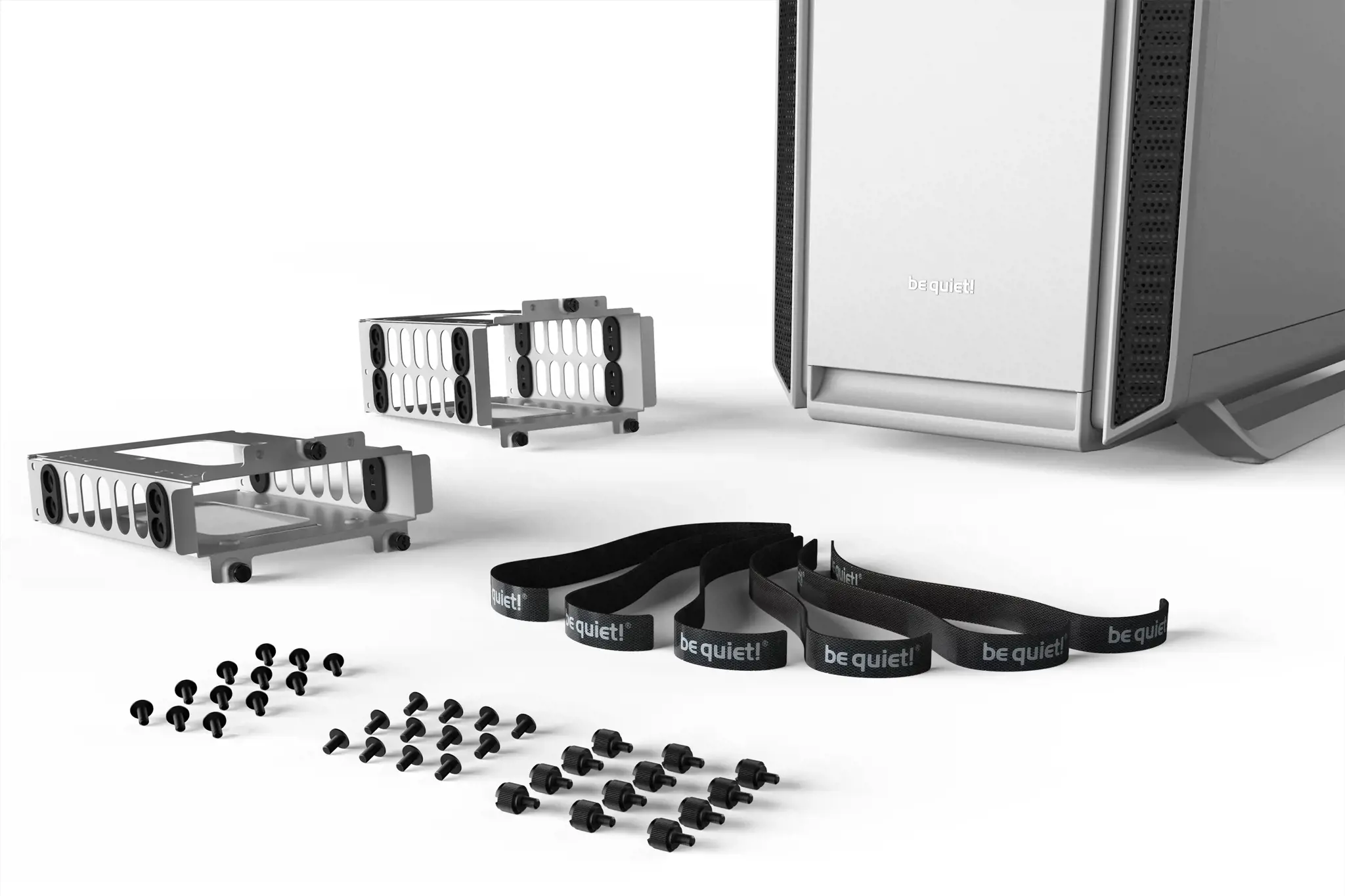 Būkite tylūs! Tylus pagrindas 802 Window White, Midi Tower, PC, Baltas, ATX, EATX, micro ATX, Mini-ITX, Akrilonitrilo-butadieno stirenas (ABS), Plienas, 18,5 cm