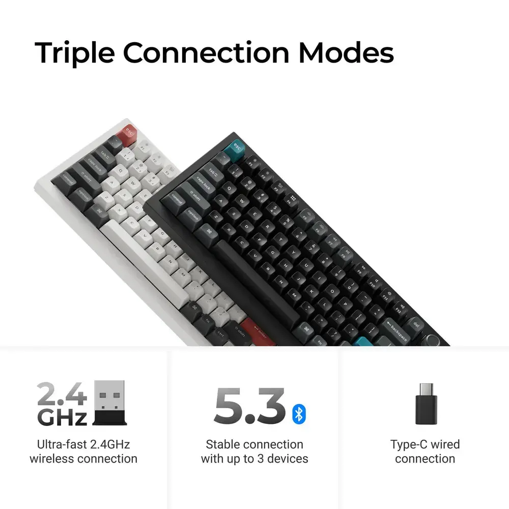 Keychron Q1 Ultra - US Layout - Silk POM Red - Black Wireless Keyboard