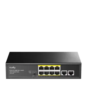 Cudy FS1010P tinklo komutatorius Fast Ethernet (10/100) Power over Ethernet (PoE) Juodas