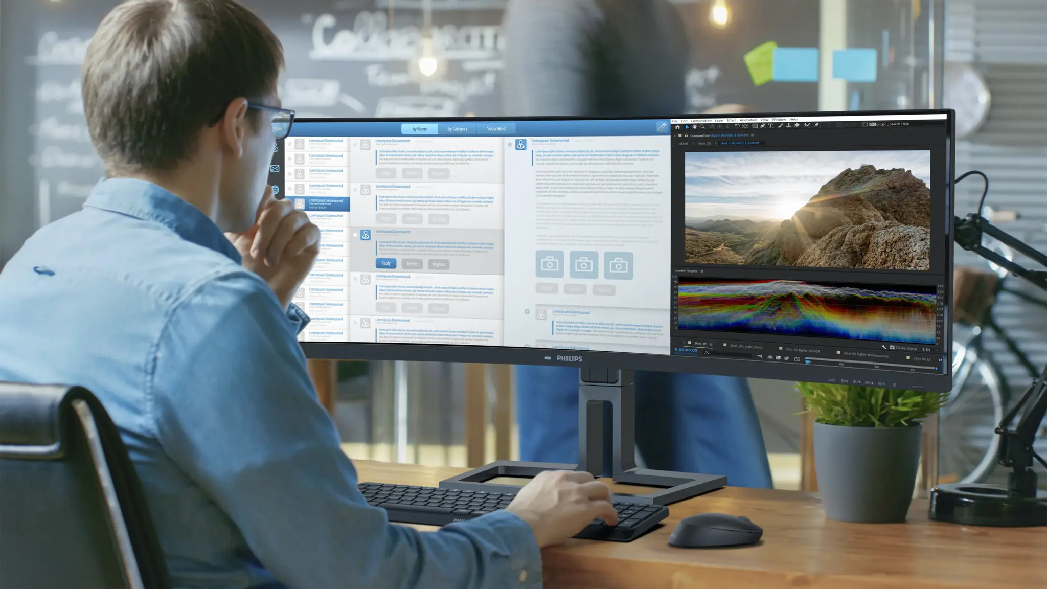 PHILIPS 44,5 colių 5120x1440 VA lenktas monitorius