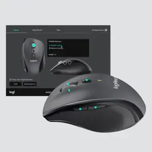 LOGITECH belaidė pelė M705 Silver / Marathon - Lazerinė - Mažytis unifikuotas nano imtuvas - Muis Zilver Draadloos