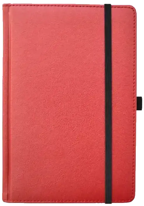 Kalendorius - užrašinė  UNIVERSAL BLACK EDITION, PU, A5, be datų, raudona