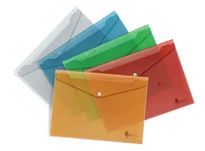 Aplankas-vokelis su spaude Forpus, A4, plastikinis, raudona, skaidrus