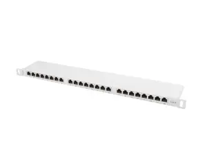 LANBERG PPS6-0024-S Lanberg Patch Panel 24 prievadų 0,5U, kat. 6, ekranuota, pilka