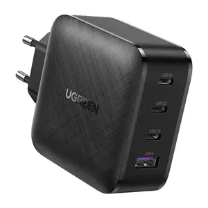 "Ugreen" 65W GaN USB-C USB-A įkroviklis, vidinis, kintamosios srovės, 21 V, juodas