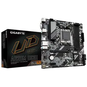 Mainboard GIGABYTE AMD A620 SAM5 Micro-ATX Memory DDR5 Memory slots 4 1xPCI-Express 4x 1xPCI-Expres…