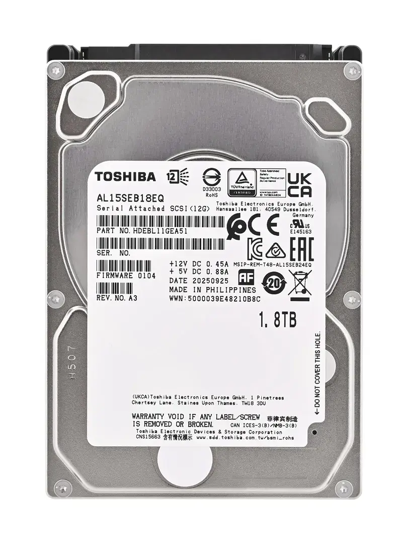 TOSHIBA Enterprise HDD 1.8TB SAS 12Gbit/s 2.5inch 10Krpm