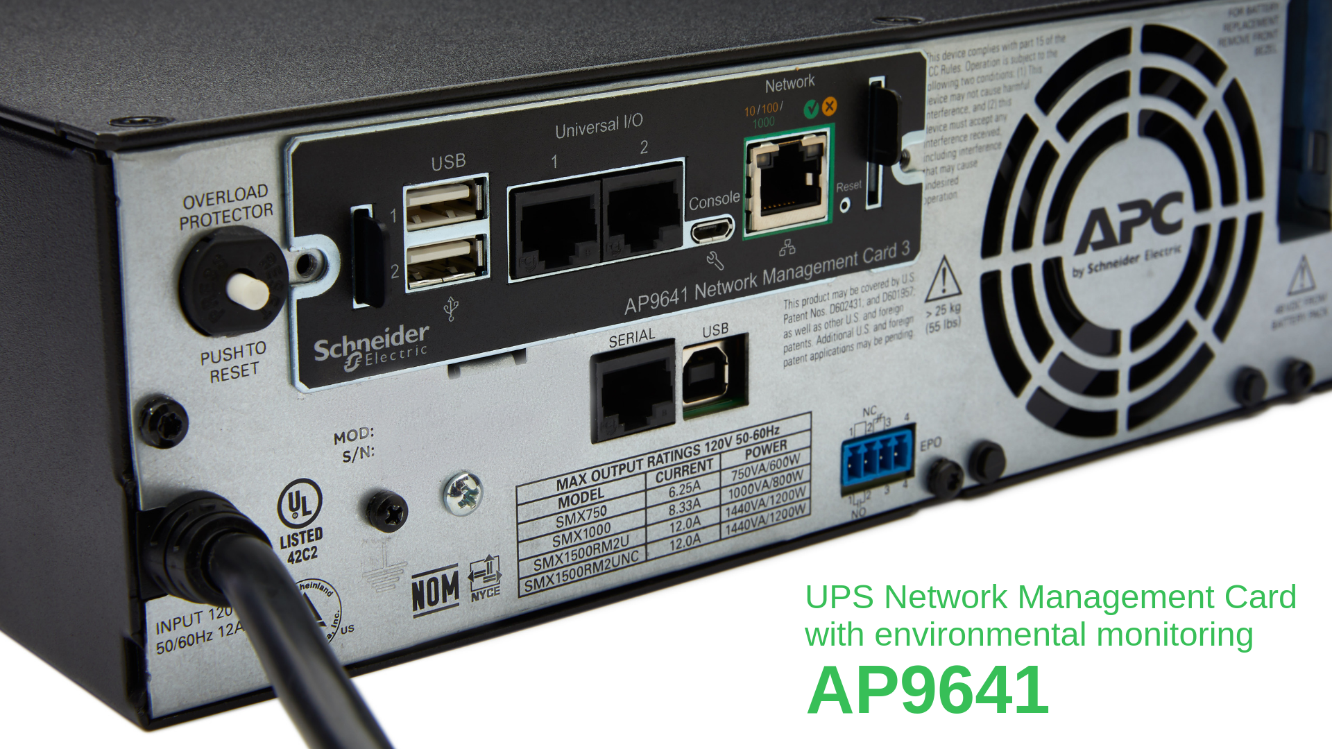 APC UPS NTWK MGMT CARD POWERCHUTE, Tinklo valdymo kortelė, SmartSlot