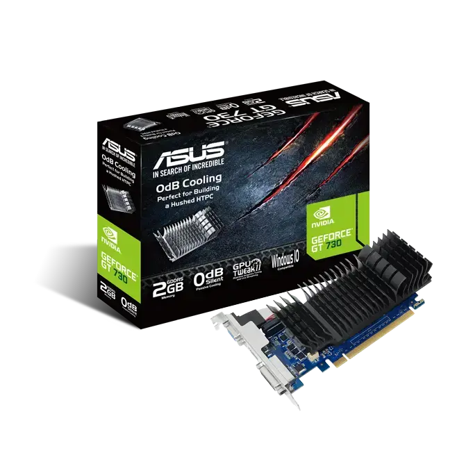 Vaizdo plokštė ASUS GeForce GT 730 2 GB, GDDR5, 64 bitai, 90YV06N2-M0NA00