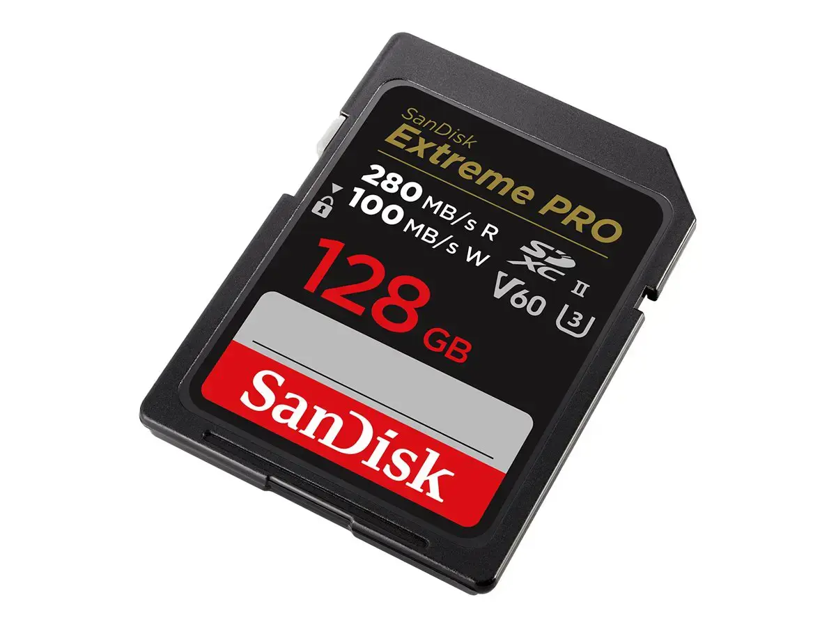 SanDisk Extreme PRO 128GB V60 UHS-II SD cards, 280/100MB/s,V60,C10,UHS-II, EAN: 619659202132