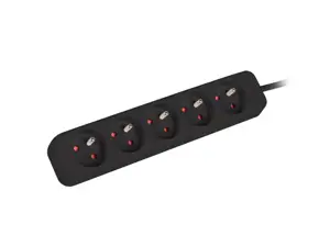 LANBERG PS0-05E-0300-BK Lanberg 3M juodas 5X 230V žibintuvėlis EXTENSION PL. KABELIS IŠ VISIŠKAI VA…