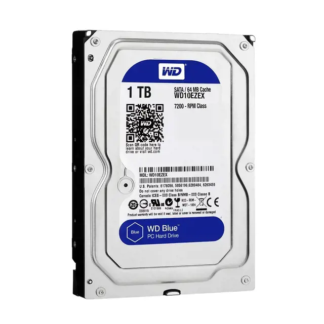 WD Desktop Blue WD10EZEX 1TB SATA 6Gb/s 64MB spartinančiosios atminties vidinis 3,5 colių stalinių kompiuterių kietasis diskas, atitinkantis RoHS reikalavimus Nefasuotas