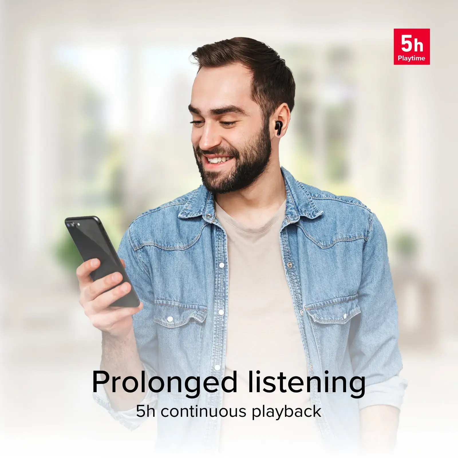 SBS wireless earbuds Air Kab Max TWS, black