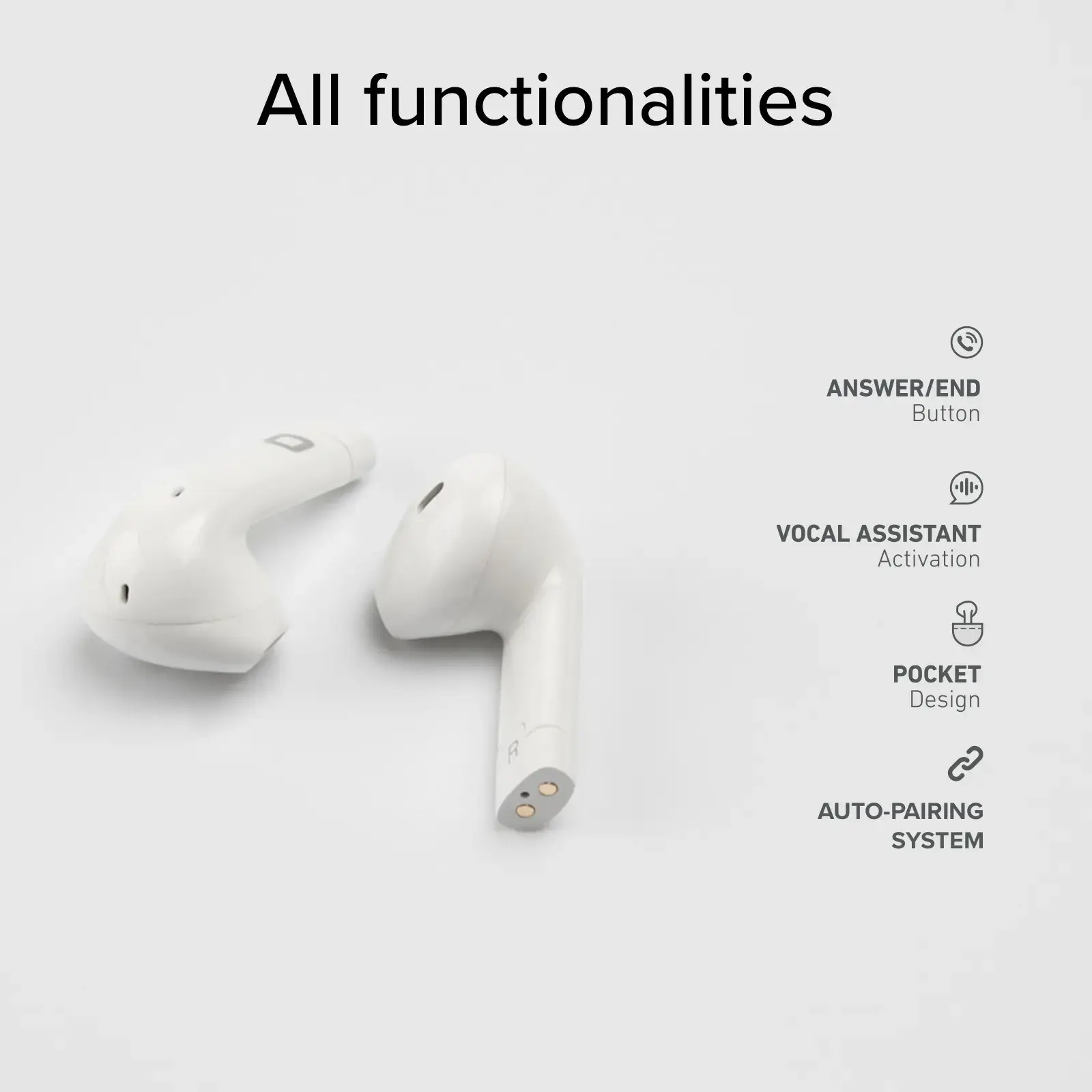 SBS wireless earbuds Nu Blade TWS, white