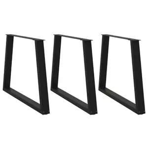 Valgomojo stalo kojos, 3 vnt., juodos, 90x(72-73,3) cm, plienas, V formos