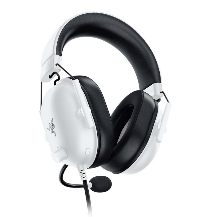 "Razer" žaidimų ausinės "BlackShark V2 X" su integruotu mikrofonu, baltos spalvos, laidinės