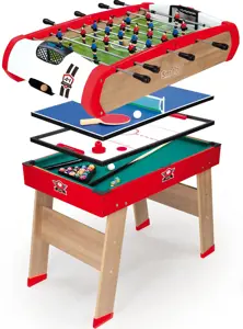 SMOBY Powerplay "4-in-1" žaidimų rinkinys (stalo žaidimas, stalo biliardas, tenisas, ledo ritulys)